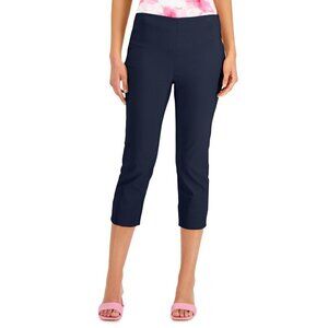 Charter Club Women's Petite Navy Blue Chelsea Pull-On Capri Pants